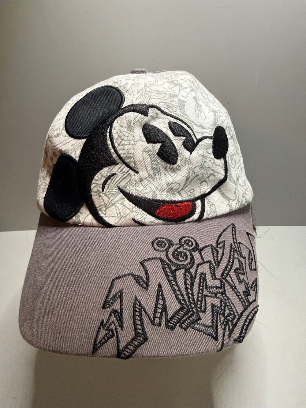 Disney Mickey Embroidered Cap - White, Black & Brown